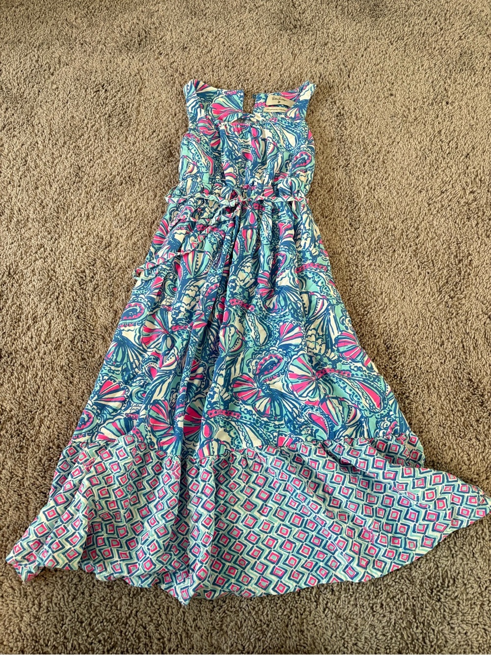 Lilly Pulitzer for Target Girls Blue Pink Floral Maxi Dress